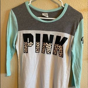 VS PINK Shirt with leopard accent!